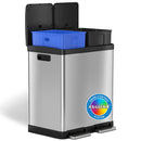 ITOUCHLESS SOFTSTEP 60 LITER/16 GALLON STEP TRASH CAN & RECYCLE - Scratch & Dent