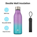 KONOKYO INSULATED WATER BOTTLE, 18OZ - SPARKLING PURPLE/GREEN - Brand New