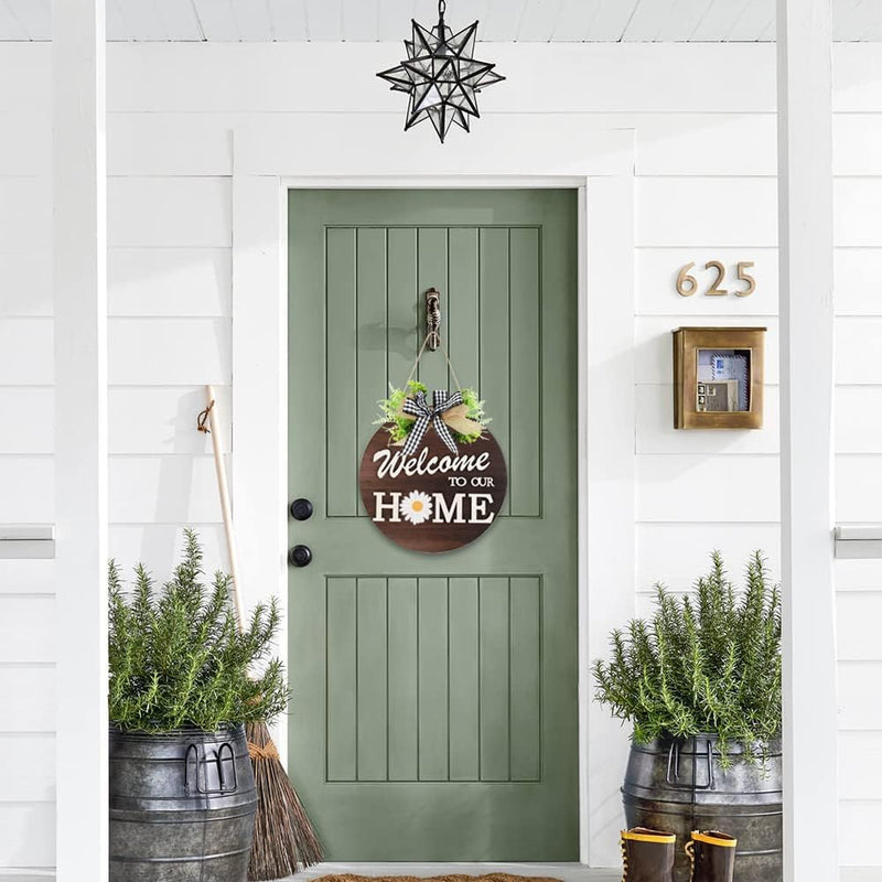 GENERIC HOME WREATH, INTERCHANGEABLE WELCOME WREATH 12 - Like New