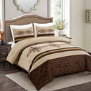 WPM WORLD PRODUCTS MART 3Pcs Royal Faux Silk Luxury Comforter Set - Queen Size - Like New