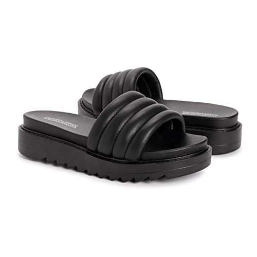 1200167 MUK LUKS WOMEN'S SUN CATCHER SANDALS - SIZE: WOMEN 9 - BLACK - Like New