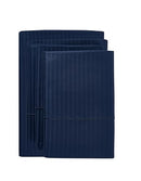 101825 KATHY IRELAND DAMASK STRIPE 4-PIECE SHEET SET, CAL KING, NAVY - Brand New