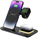 RISEN POWERFUSION 15W 3 IN 1 FAST WIRELESS CHARGING STATION - BLACK - Like New
