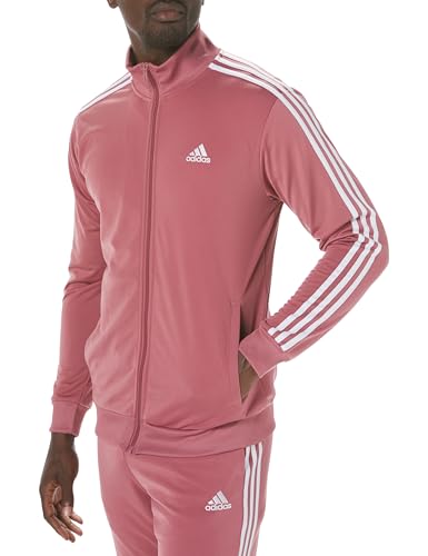ADIDAS MENS BASIC 3-STRIPES TRICOT TRACK SUIT - SIZE: MEN XLT - PRELOVED CRIMSON - Brand New