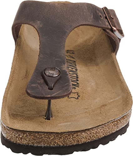 BIRKENSTOCK GIZEH OILED LEATHER - SIZE: WOMEN 8 (EU W39) - HABANA - Like New