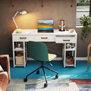 ODK OFFICE SMALL COMPUTER DESK HOME TABLE FABRIC WRITING DESK 48"x16" - WHITE - Like New