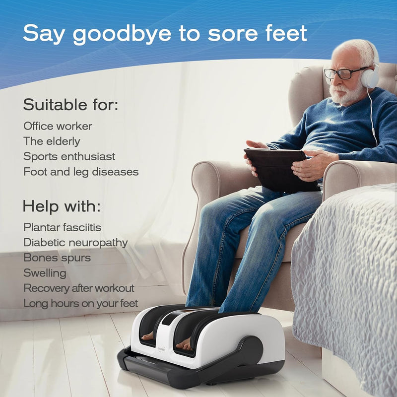 TISSCARE 208 Shiatsu Foot Massager with Heat: Neuropathy, Circulation - WHITE Like New