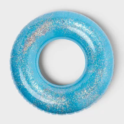 SUN SQUAD 42" RING TUBE - SLIVER GLITTERING/LIGHT/DARK BLUE - Like New