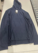 BLUE ICE PREMIUM MEN'S LOOSE FIT WAFFLE KNIT HENLEY PULLOVER HOODIE - 3XL - NAVY - Brand New