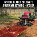 MZK 16-INCH 13.5-AMP CORDLESS ELECTRIC TILLER/CULTIVATOR ET2308 - RED - Like New