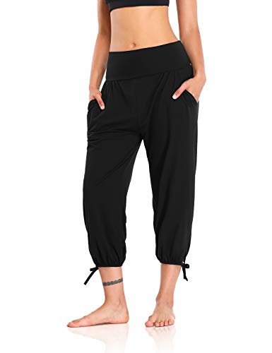 DIBAOLONG Women's Yoga Pants Capri Lounge Joggers Pockets 2XL BLACK - Brand New