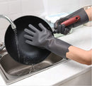 Yinceber Silicone Dishwashing Gloves, V Gloves, Gray L - Brand New