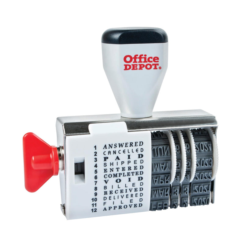 OFFICE DEPOT DIAL-N-STAMP DATER 032526 603-447 - GRAY/RED - Brand New