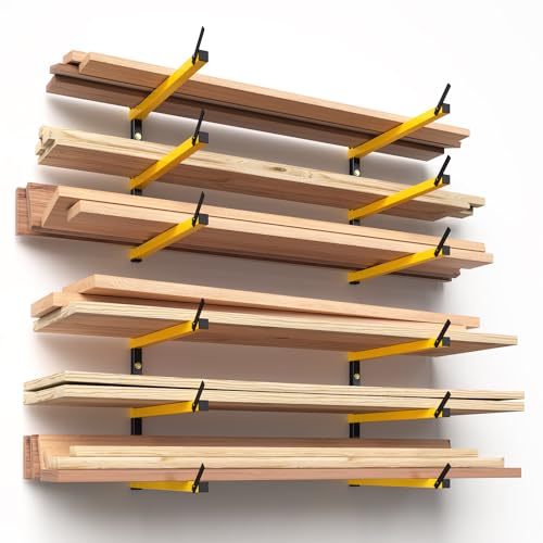 GREENER Lumber Storage Rack Folding Wood Storage Racks Wall-Mounted Metal Racks - Like New