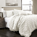 LUSH DECOR RAVELLO PINTUCK COMFORTER SET, KING 16T001144 - WHITE - Like New