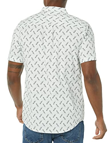 AEM20102SS22 AMAZON ESSENTIALS MEN'S COTTON RESORT SHIRT SLIM-FIT LIGHT BLUE L - Brand New
