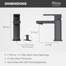 PFISTER DECKARD SINGLE CONTROL 4" CENTERSET FAUCET PUSH SEAL - BLACK - Like New