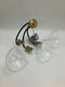 GENERIC 3 LIGHT CHANDELIER, CLEAR GLASS BOWL, WALL MOUNTED, 125V 75W - COPPER - Like New