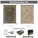 VSIWB Waterproof Outdoor Rug 9x12 ft, Reversible Plastic Straw Mat - Black - Brand New