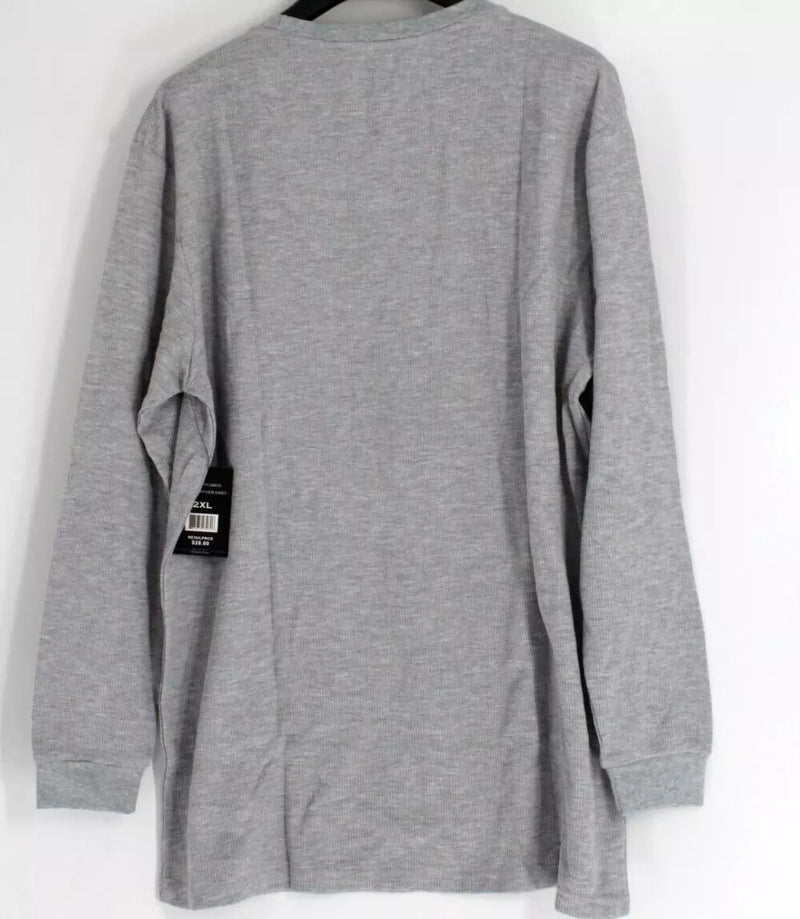 BLUE ICE WAFFLE KNIT LONG SLEEVE SHIRT - SIZE: MEN L - HEATHER GRAY - Brand New
