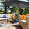 FRUITEAM 10FT PATIO OFFSET CANTILEVER UMBRELLA CRANK - GRAY - Like New