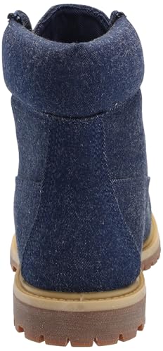 0A2PJ6 WOMEN'S 6" PREMIUM BOOT DARK BLUE CANVAS SIZE 7.5 WIDE - Like New