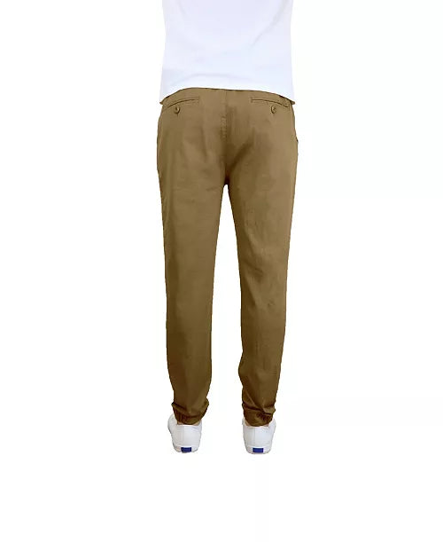 GALAXY BY HARVIC MEN'S BASIC STRETCH TWILL JOGGERS - SIZE: MEN XL - TIMBER - Brand New