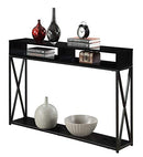 161889BL CONVENIENCE CONCEPTS TUCSON DELUXE CONSOLE TABLE WITH SHELF - BLACK - Like New