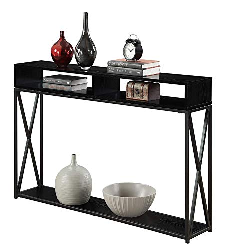 161889BL CONVENIENCE CONCEPTS TUCSON DELUXE CONSOLE TABLE WITH SHELF - BLACK - Like New