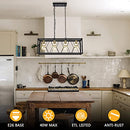 Luburs Rectangle Chandeliers for Dining Room, Black Farmhouse Dining Room Light - Brand New