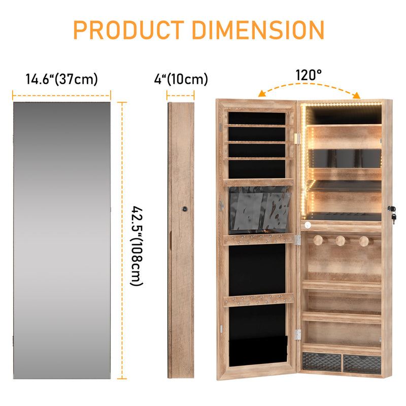 GENERIC 14.6" WIDE JEWELRY ARMOIRE - BROWN - Scratch & Dent