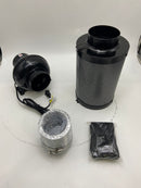 IPOWER POWER 4INCH INLINE FAN AIR CARBON FILTER DUCTING SET - BLACK - Like New