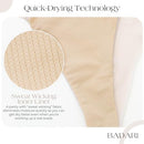 BADARI 3-PACK SEAMLESS ATHLETIC THONG L - BLACK CHAMPAGNE PINK - Brand New