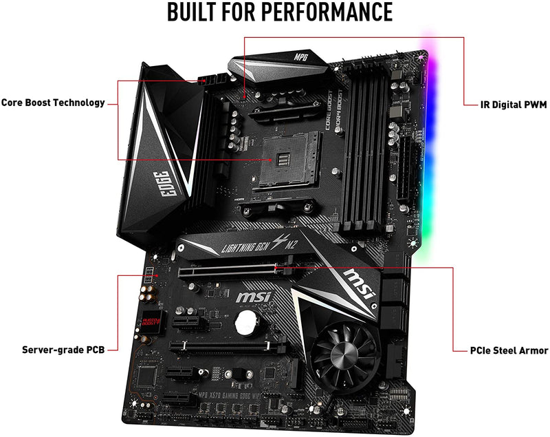 MSI MPG X570 GAMING EDGE WIFI ATX Motherboard MPG-X570-GAMING-EDGE-WIFI - Like New