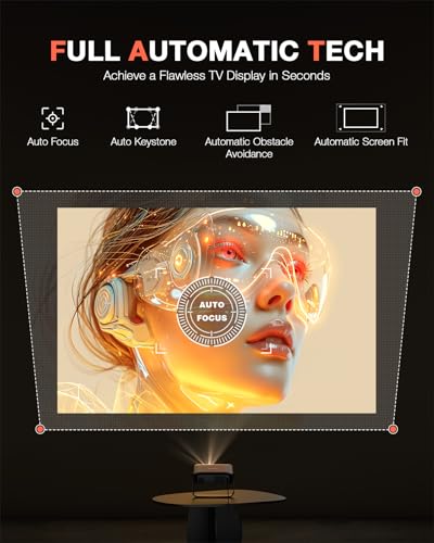 VOPLLS 360°Adjustable Stand & Auto Focus Keystone Mini Projector - BLACK - Like New