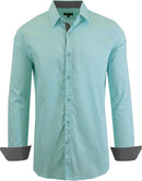 GALAXY BY HARVIC MEN'S LONG SLEEVE SLIM-FIT SOLID DRESS SHIRTS - SIZE 2XL - MINT - Brand New