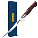 HOSHANHO FILLET KNIFE 7 INCH, HIGH CARBON STEEL BONING KNIFE - SILVER/RED/BLACK - Like New