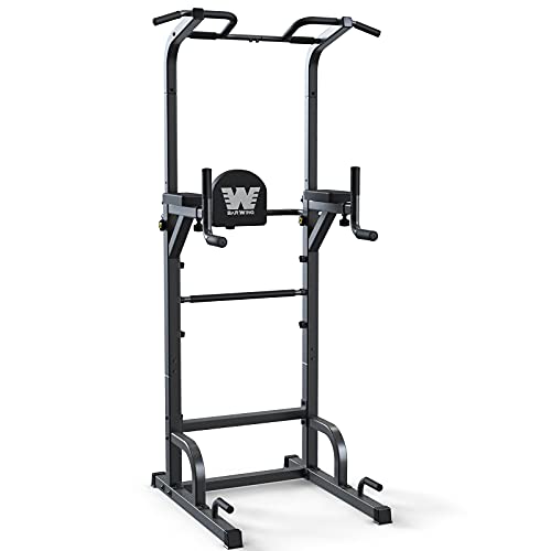 BARWING PULL UP BAR STATION POWER TOWER DIP STATION WITH 3D BACKREST - BLACK - Like New