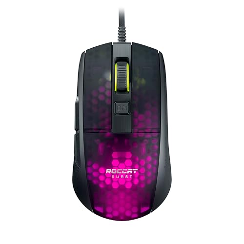 ROCCAT BURST PRO PC GAMING MOUSE, LIGHTWEIGHT ERGONOMIC WIRED - Black - Like New
