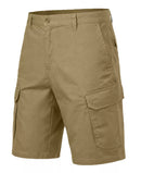 BLU ROCKMEN COTTON FLEX STRETCH CARGO SHORTS, 11" INSEAM - SIZE: MEN 32 - KHAKI - Brand New