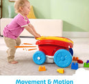 Building Toy Block Scooping Pull Wagon with 20 Pieces Storage JLG81-9633 - RED - Brand New