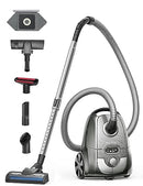 ASPIRON 1300W BAGGED CANISTER VACUUM CLEANER 5 TOOLS 3.5L H13 HEPA FILTER - GREY - Like New