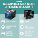 CLEVERMADE COLLAPSIBLE MILK CRATE, 25L 6 GAL STACK, 8534174-AAY3PK - OBSIDIAN - Like New