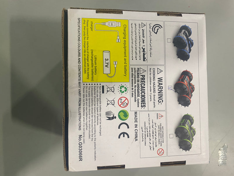 AMPHIBIOUS RC CAR REMOTE CONTROL KIDS 4WD 2.4GHZ 2 IN 1 RC STUNT CAR - BLACK/RED - Like New