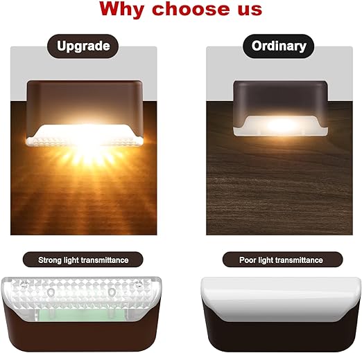 PEARLSTAR Solar Deck 4 pack Solar Step Lights Waterproof LED - Scratch & Dent