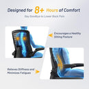 QLTPLUS Office Desk Chair Long Hours Lower Back Pain Relief Cooler - Black - Brand New