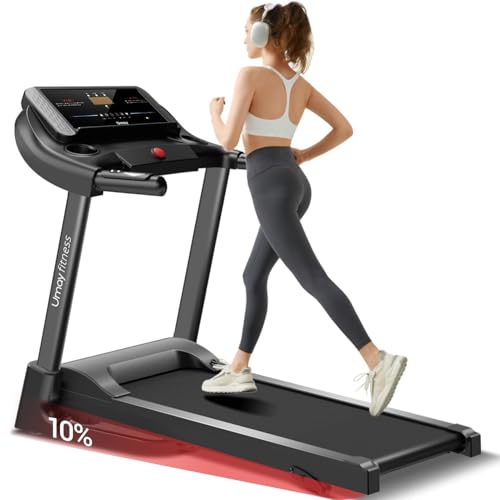 UMAY FITNESS HOME FOLDING INCLINE TREADMILL WITH PULSE SENSORS - BLACK - Like New