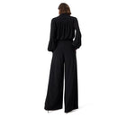DEE OCLEPPO WOMENS PIPER BUTTON TOP ZIPPER BOTTOM JUMPSUIT SIZE: WOMEN M - BLACK - Brand New