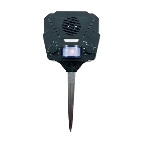 BIRD-X SOLAR YARD GARD ULTRASONIC SOLAR-POWERED ANIMAL DECOY - BLACK - Like New
