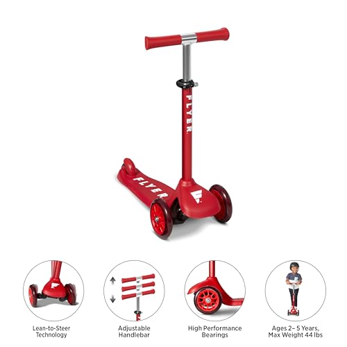 Flyer Glider Jr., Radio Flyer Lean to Steer Toddler Scooter, 2-5 Years, Red - Like New